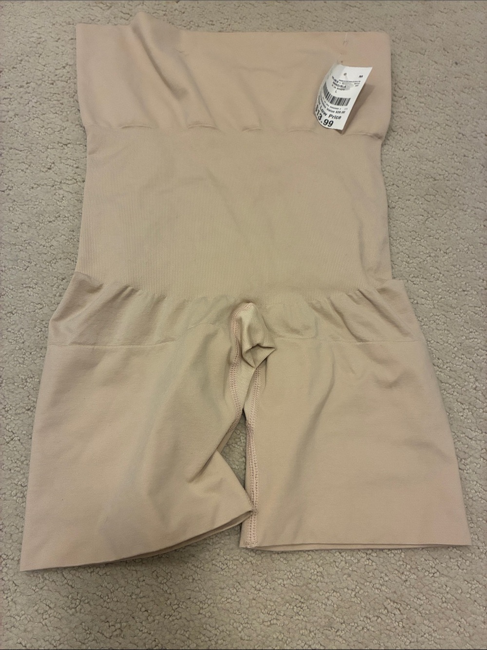 NWT MEMOI High-Waisted Seamless Shapewear Shorts Nude Large 👵MT